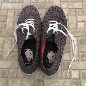 Grey and pink leopard Vans sneakers - Women’s 6.5
